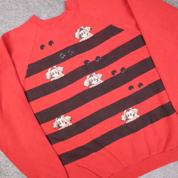 Vintage Womens Cute Cows Karen C. XL Red Long Sleeve Pullover Sweatshirt - Picture 7 of 10